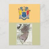 New Jersey Map en State Flag Briefkaart (Voorkant)