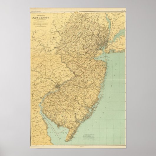 New Jersey Map Poster (Voorkant)