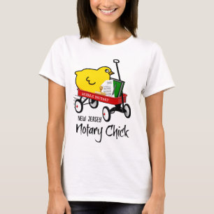 New Jersey Mobile Notary Chick Red Wagon T-shirt