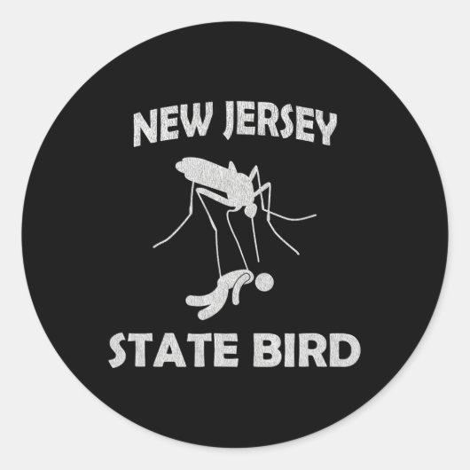 New Jersey Mosquito State Bird Funny Outdoors Ronde Sticker (Voorkant)