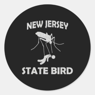 New Jersey Muggen Staatsvogel Grappig Buiten Ronde Sticker