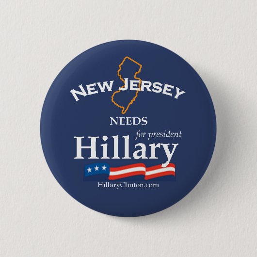New Jersey Needs Hillary Button (Voorkant)