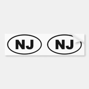New Jersey NJ oval Bumpersticker