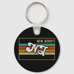 New Jersey NJ staat op Typografie Souvenir Sleutelhanger