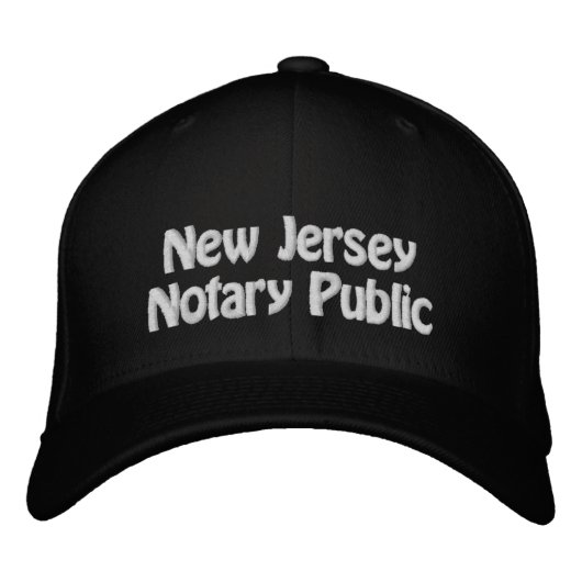 New Jersey Notary Public Embroided Baseball Pet (Voorkant)