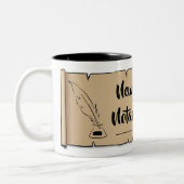 New Jersey Notary Public Scroll Feather Quill Tweekleurige Koffiemok (Links)