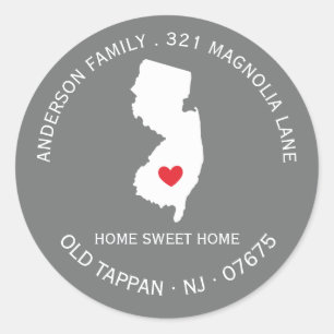 NEW JERSEY   Nouveau Sticker Étiquette de adresse 