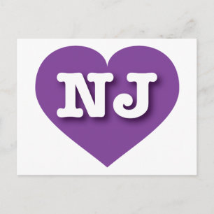 New Jersey Paars Heart - Ik hou van NJ Briefkaart