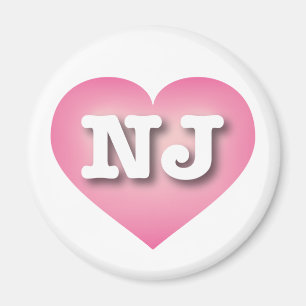New Jersey Pink Fade Heart - Ik hou van NJ Magneet