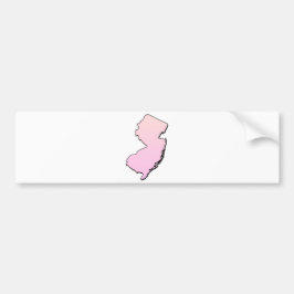 New Jersey Pink Outline Bumpersticker