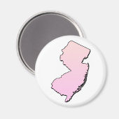New Jersey Pink Outline Magneet (Voorkant / Achterkant)