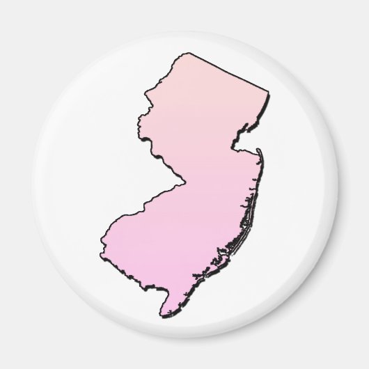 New Jersey Pink Outline Magneet (Voorkant)