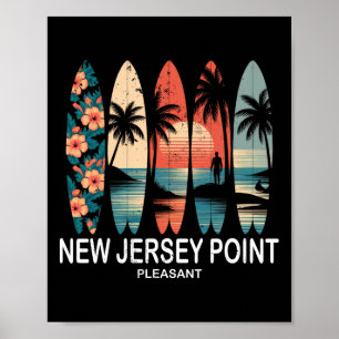 New Jersey Point Pleasant Surfplank Surfen Retro Poster
