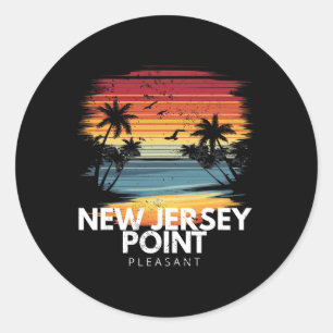 New Jersey Point Pleasant Surfplank Surfen Vintag Ronde Sticker
