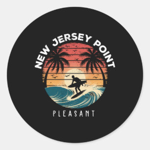 New Jersey Point Pleasant Surfplankgolven Strand Ronde Sticker