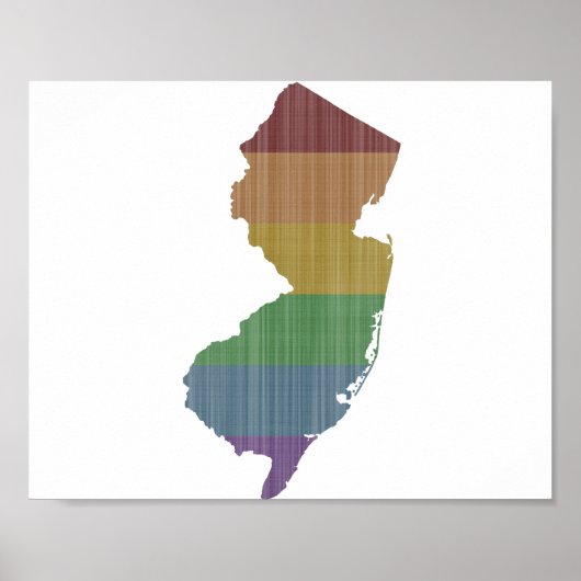 New Jersey Rainbow Gay Pride Poster (Voorkant)