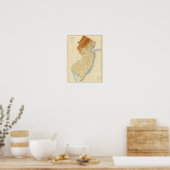 New Jersey Relief Map Poster (Keuken)