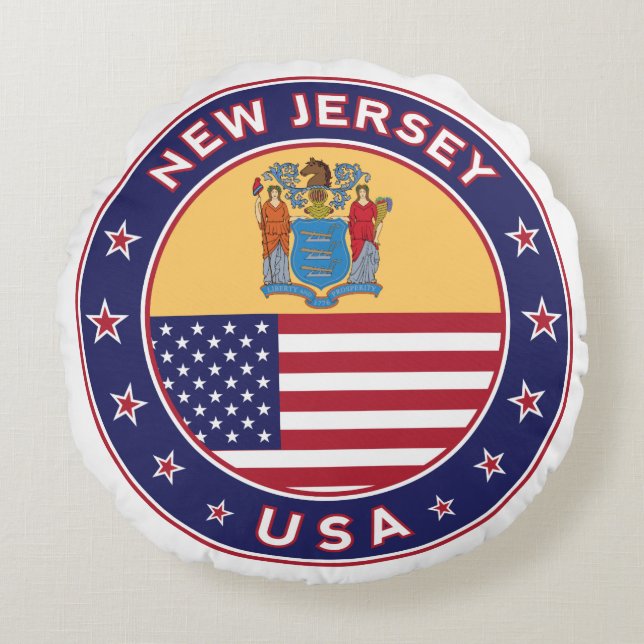 New Jersey Rond Kussen (Voorkant)