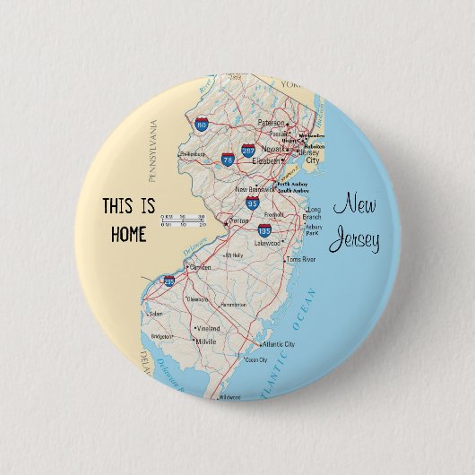 New Jersey Ronde Button 5,7 Cm (Voorkant)
