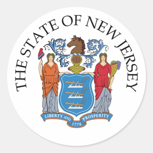 New Jersey Ronde Sticker (Voorkant)