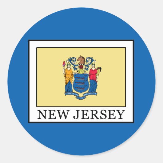 New Jersey Ronde Sticker (Voorkant)