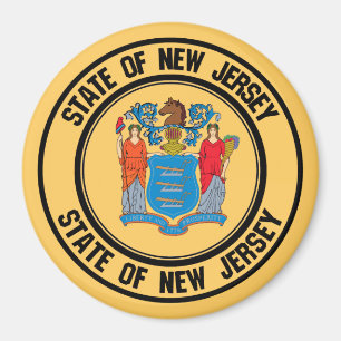 New Jersey Round Emblem Magneet