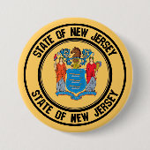 New Jersey Round Emblem Ronde Button 7,6 Cm (Voorkant)