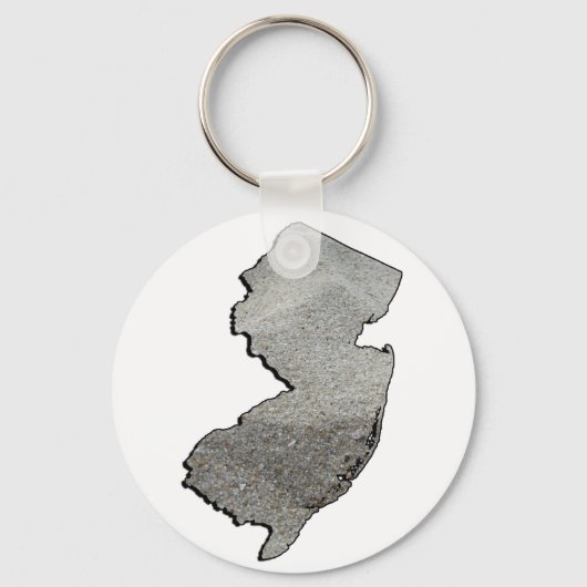 New Jersey Sandy State Outline Sleutelhanger (Voorkant)