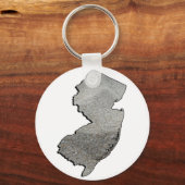 New Jersey Sandy State Outline Sleutelhanger (Voorkant)
