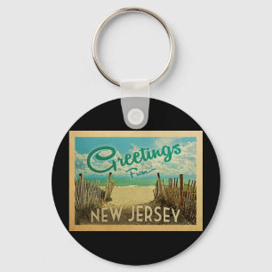 New Jersey Shore Beach Vintage Travel Sleutelhanger