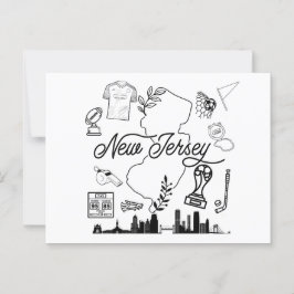 New Jersey Sports Icons Postcard. Briefkaart