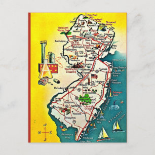 New Jersey Staat Vintage Ansichtkaart Briefkaart