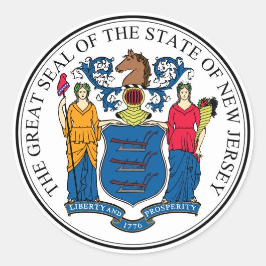 New Jersey staat zegel Amerika republiek symbool v (Voorkant)