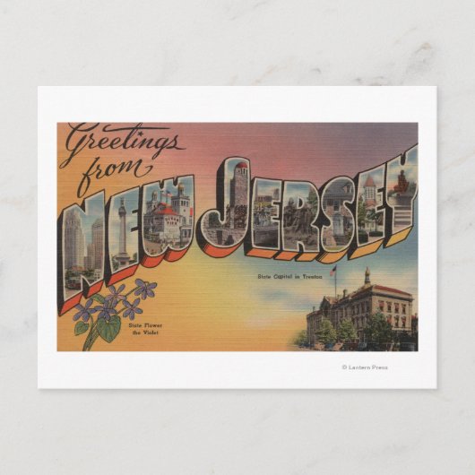 New Jersey (staatskapitaal/bloem) Briefkaart (Voorkant)