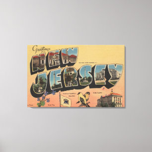 New Jersey (staatskapitaal/ventilator/vogel) Canvas Afdruk
