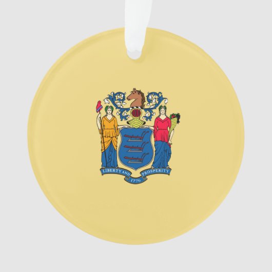 New Jersey State Flag Design Decor Ornament (voorkant)