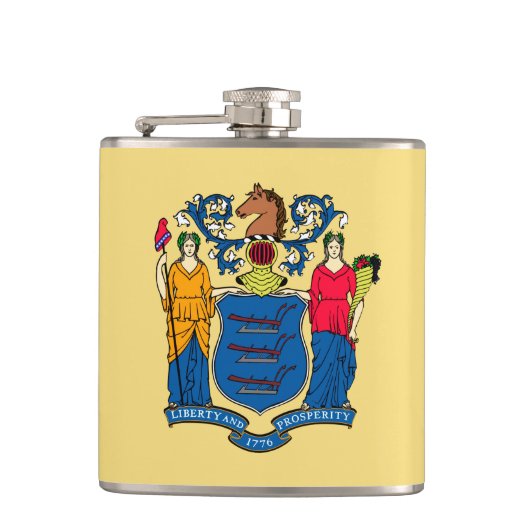 New Jersey State Flag Design Heupfles (Voorkant)