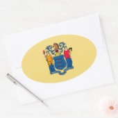 New Jersey State Flag Design Ovale Sticker (Envelop)