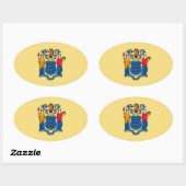 New Jersey State Flag Design Ovale Sticker (Vel)