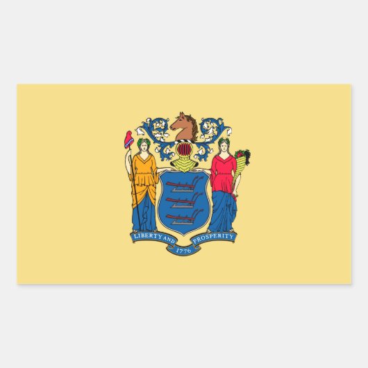 New Jersey State Flag Design Rechthoekige Sticker (Voorkant)