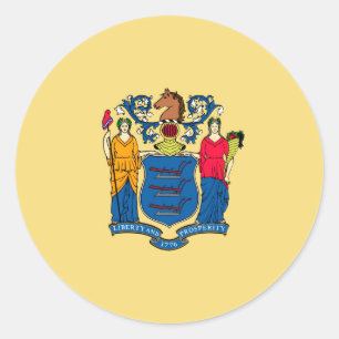 New Jersey State Flag Design Ronde Sticker