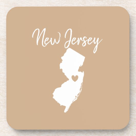 New Jersey State-kaart liefde thuis Bier Onderzetter (Voorkant)