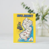 New Jersey State Map Briefkaart (Staand voorkant)