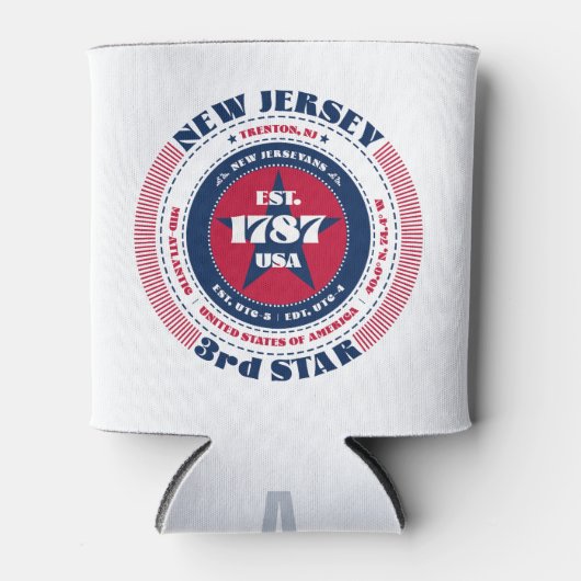 New Jersey State Pride gepersonaliseerd monogram Blikjeskoeler (Voorkant)