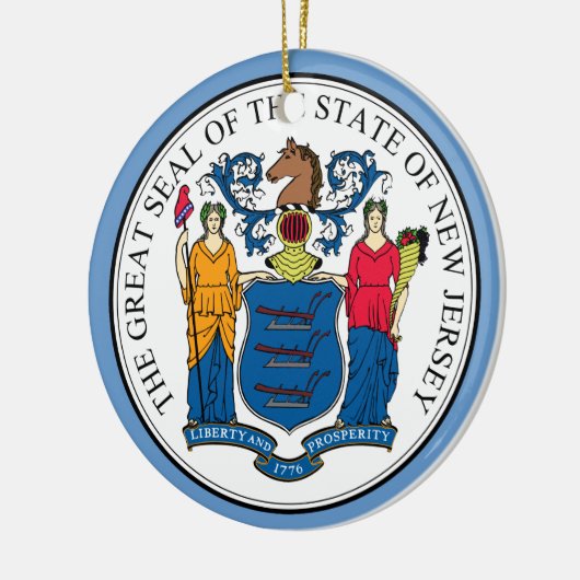 New Jersey State Seal kerstversiering Keramisch Ornament (Links)
