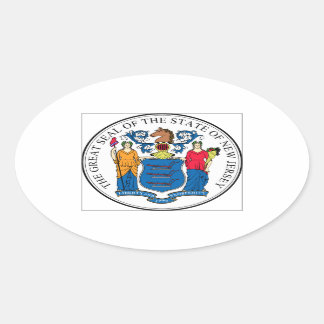 New Jersey State Seal Ovale Sticker