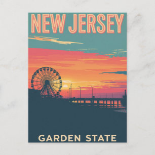 New Jersey Sunset Boardwalk Briefkaart