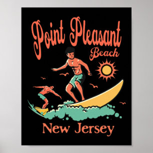 New Jersey Surfer Point Pleasant Beach Nj Surfen Poster