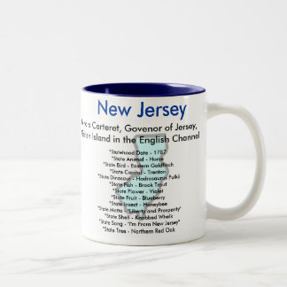 New Jersey Symbols & Map Tweekleurige Koffiemok