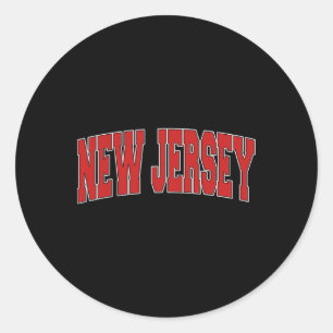 New Jersey Usa Staat Nj Varsity Stijl Vintage Spor Ronde Sticker